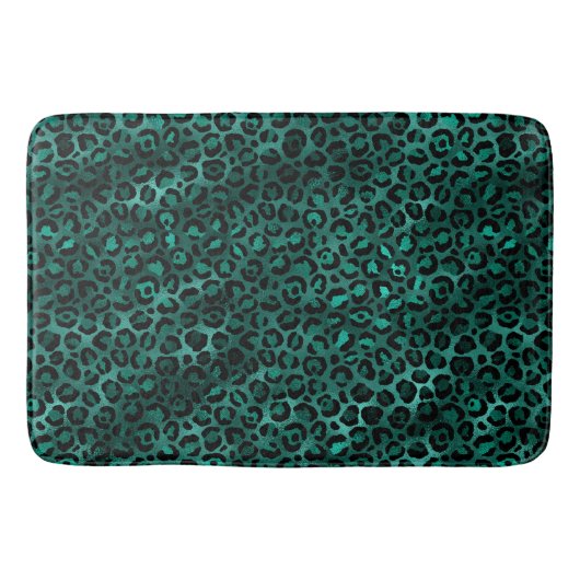 Design der aquamarinen und Gold Leopard-Serie 5 Badematte (Vorderseite)