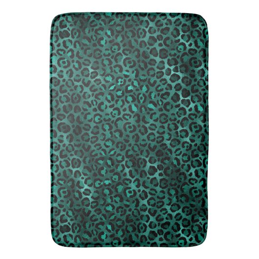 Design der aquamarinen und Gold Leopard-Serie 5 Badematte (Vorderseite Vertikal)
