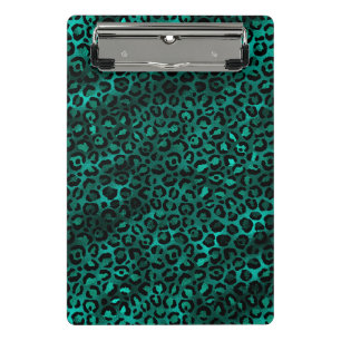 Design der aquamarinen und Gold Leopard-Serie 5 Mini Klemmbrett