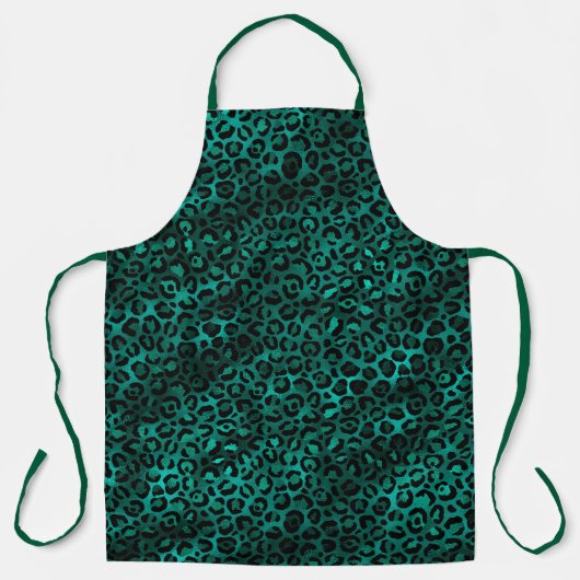Design der aquamarinen und Gold Leopard-Serie 5 Schürze (Vorderseite)