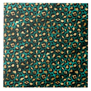 Design der aquamarinen und Gold Leopard-Serie Fliese