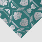 Design der Aquamarinen und silbernen Art-Déco-Musc Seidenpapier (Detail)