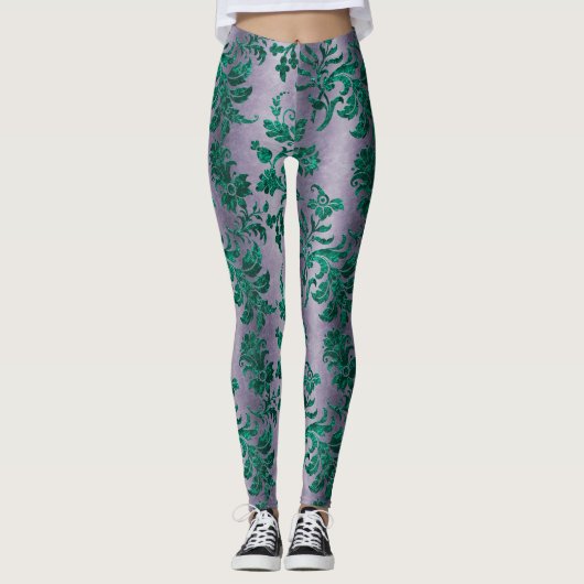 Design der Aquamarinen Velvet-Serie 1 Leggings (Vorderseite)