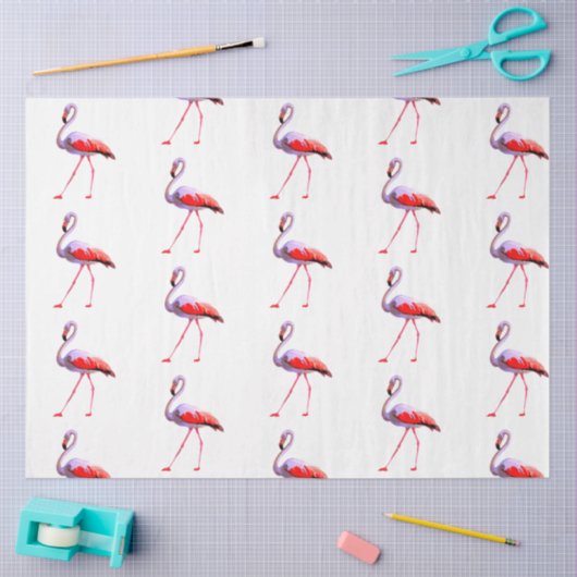 Design der Aquarell-Flamingo-Serie 4 Seidenpapier (Basteln)