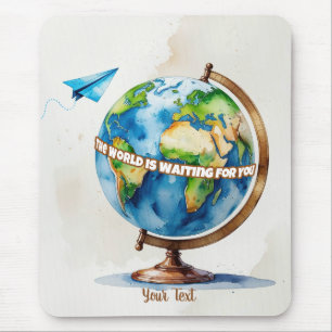 Design der Aquarellfarben und Papierflugzeuge Mousepad