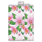 Design der Aquarellorchideen 12 Flachmann (Rückseite)