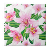 Design der Aquarellorchideen 12 Fliese (Vorderseite)