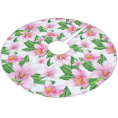 Design der Aquarellorchideen 12 Polyester Weihnachtsbaumdecke (Schrägansicht)