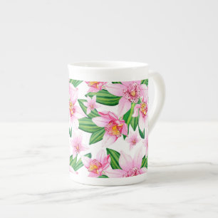 Design der Aquarellorchideen 12   Porzellantasse