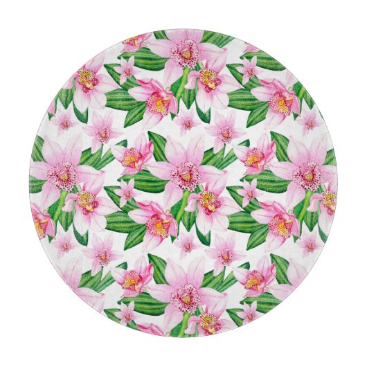 Design der Aquarellorchideen 12 Schneidebrett (Vorderseite)