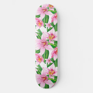 Design der Aquarellorchideen 12 Skateboard
