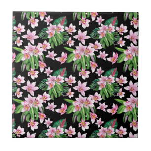 Design der Aquarellorchideen 27 Fliese
