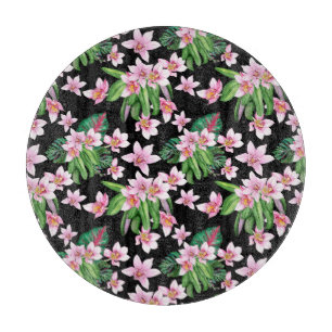 Design der Aquarellorchideen 27 Schneidebrett