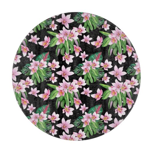 Design der Aquarellorchideen 27 Schneidebrett (Vorderseite)