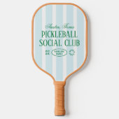 Design der Aufkleber für das Gastgeschenk grün und Pickleball Schläger (Vorderseite)