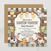 Design der Babydusche für den landwirtschaftlichen Einladung (Vorne/Hinten)