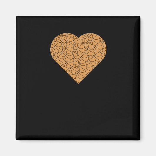 Design der Basketball-Herz-Liebe Magnet (Vorne)