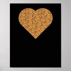 Design der Basketball-Herz-Liebe Poster