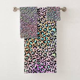 Design der beeindruckenden Leopard-Serie 6 Badhandtuch Set
