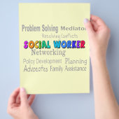 Design der Beruflichen Aufgaben der Sozialarbeiter Flyer (Hand)