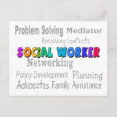 Design der Beruflichen Aufgaben der Sozialarbeiter Postkarte (Vorderseite)