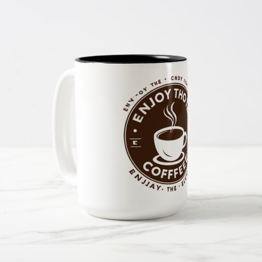 Design der beruflichen Tasse: Fügen Sie eine einzi Zweifarbige Tasse (Vorderseite Links)