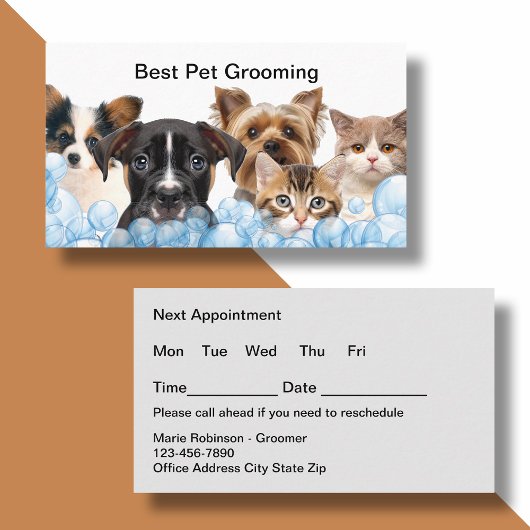 Design der besten Pet Grooming Cards Terminkarte