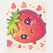 Design der bezaubernden Strawberry-Liebe Fleecedecke (Vorderseite)