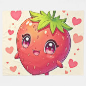 Design der bezaubernden Strawberry-Liebe Fleecedecke (Vorderseite (Horizontal))