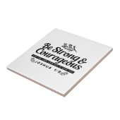 Design der Bibelverse JO 1:9 - stark und mutig sei Fliese (Seite)