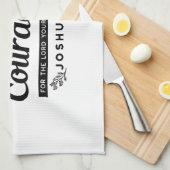 Design der Bibelverse JO 1:9 - stark und mutig sei Geschirrtuch (Viertel Falte)