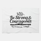 Design der Bibelverse JO 1:9 - stark und mutig sei Geschirrtuch (Horizontal)