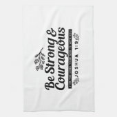 Design der Bibelverse JO 1:9 - stark und mutig sei Geschirrtuch (Vertikal)