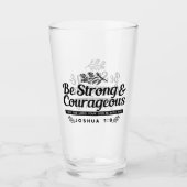 Design der Bibelverse JO 1:9 - stark und mutig sei Glas (Vorderseite)