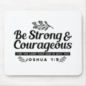 Design der Bibelverse JO 1:9 - stark und mutig sei Mousepad (Vorne)