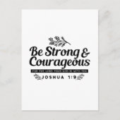 Design der Bibelverse JO 1:9 - stark und mutig sei Postkarte (Vorderseite)