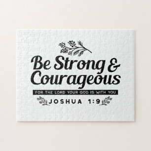 Design der Bibelverse JO 1:9 - stark und mutig sei Puzzle
