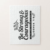 Design der Bibelverse JO 1:9 - stark und mutig sei Puzzle (Vertikal)