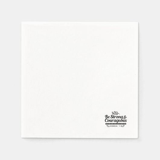 Design der Bibelverse JO 1:9 - stark und mutig sei Serviette (Vorderseite)