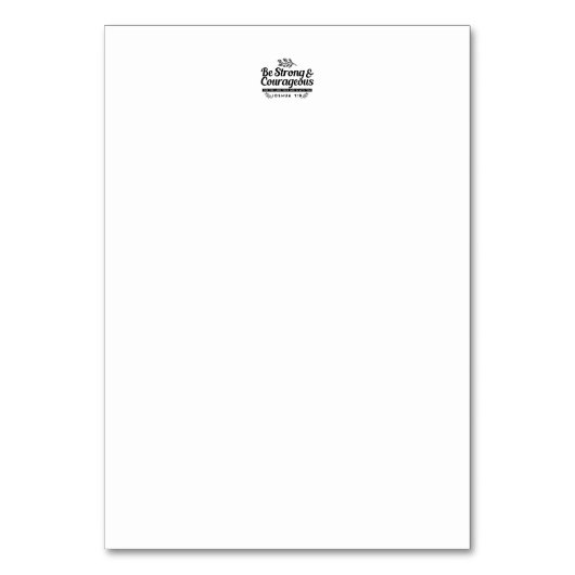 Design der Bibelverse JO 1:9 - stark und mutig sei Tischnummer (Rückseite)