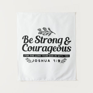 Design der Bibelverse JO 1:9 - stark und mutig sei Wandteppich
