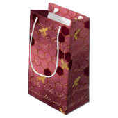 Design der Bienenreihe Burgund 2 Kleine Geschenktüte (Rückseite Schrägansicht)