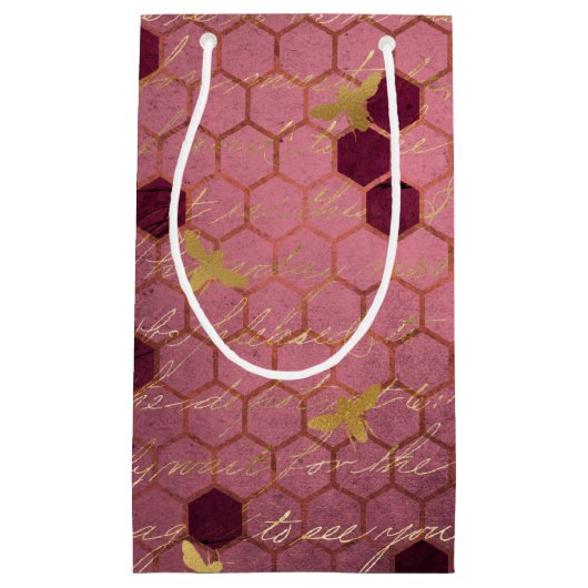 Design der Bienenreihe Burgund 2 Kleine Geschenktüte (Vorderseite)