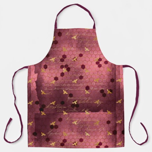 Design der Bienenreihe Burgund 2 Schürze (Vorderseite)