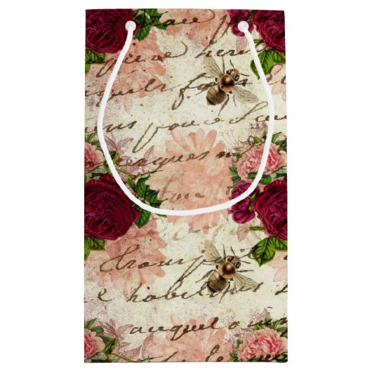 Design der Bienenreihe Burgund Drei Kleine Geschenktüte (Rückseite)