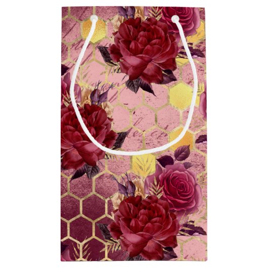 Design der Bienenreihe Burgund siebzehn Kleine Geschenktüte (Rückseite)