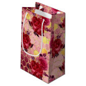 Design der Bienenreihe Burgund siebzehn Kleine Geschenktüte (Rückseite Schrägansicht)