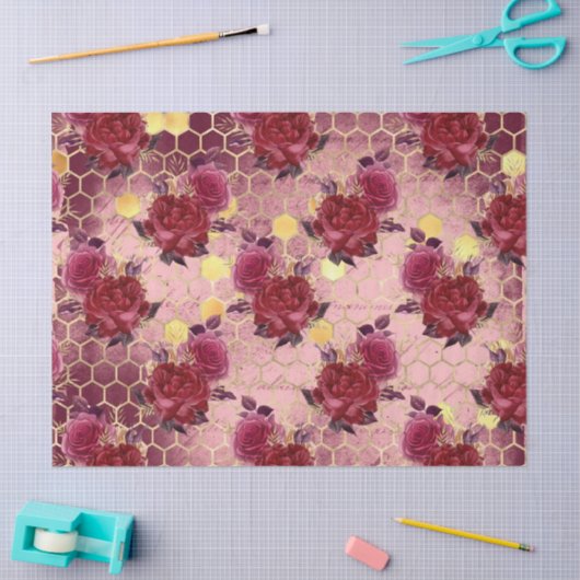 Design der Bienenreihe Burgund siebzehn Seidenpapier (Basteln)