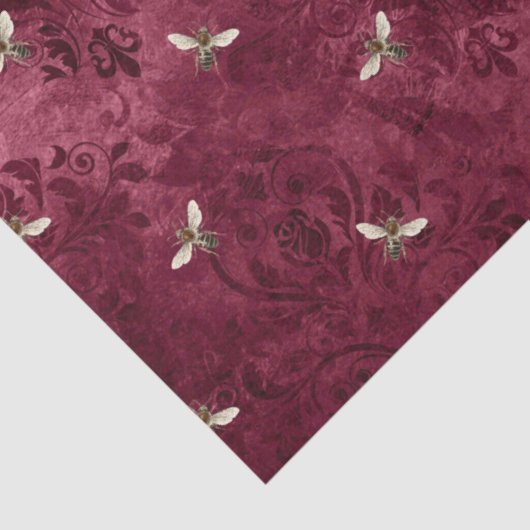 Design der Bienenreihe Burgund vierzehn Seidenpapier (Detail)