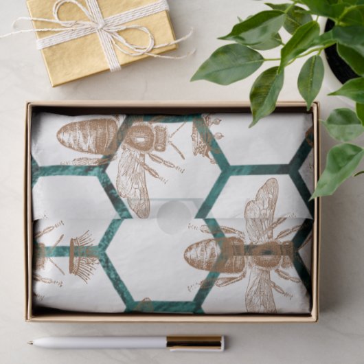 Design der Bienenreihe Holz 64 Seidenpapier (Geschenk)